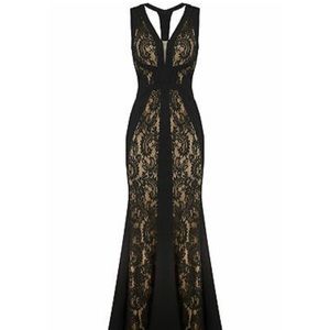 COPY - LM Collection Black and Nude lace bandage dress